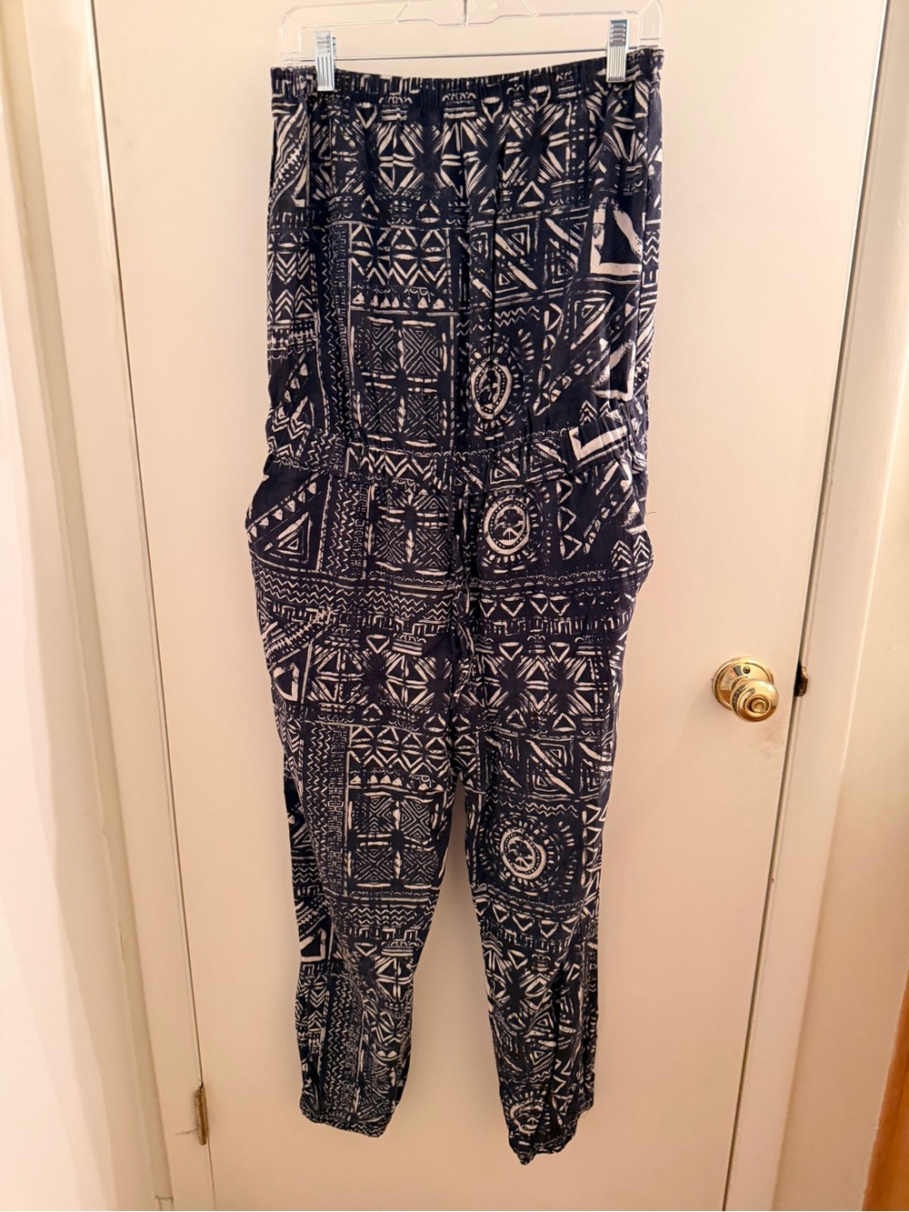 Madewell Navy & White Tribal-Print Jogger Pants
